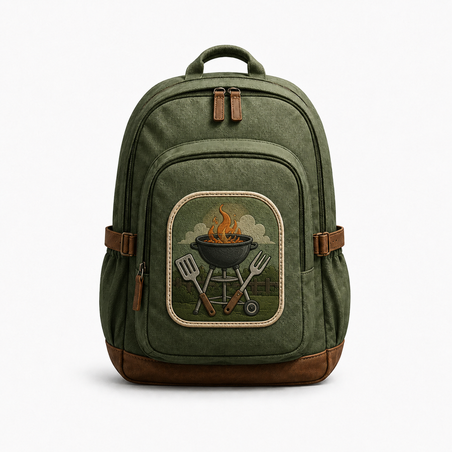 Grilling Field Pack backpack with BBQ grill and food patch