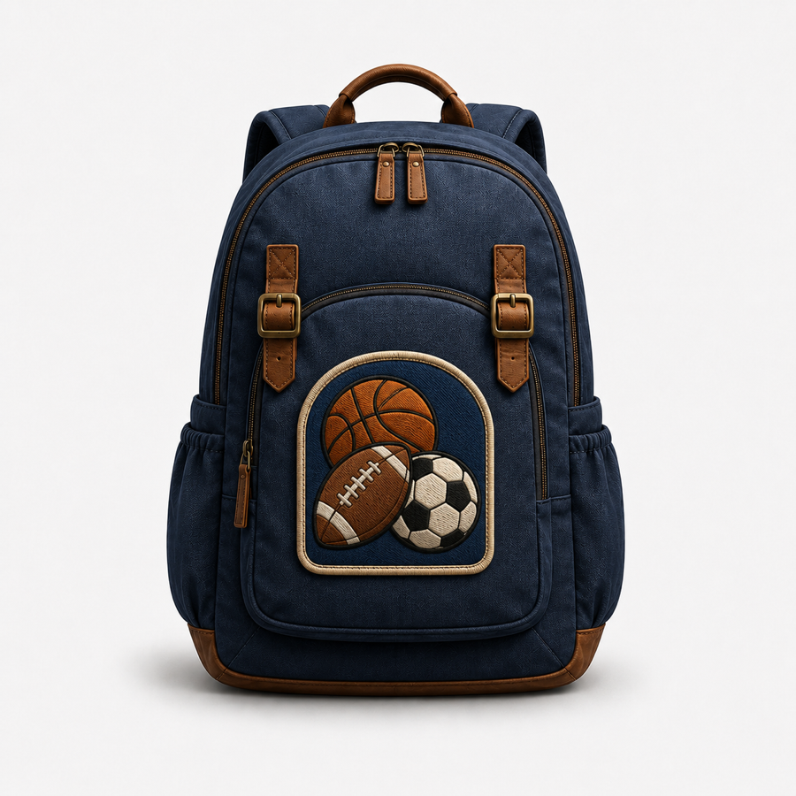 Sports Fan Field Pack backpack with sports balls patch